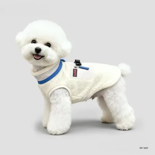 Sherpa Fleece Dog Vest Zipper Warm Pet Jacket With D‑ring Sherpa Fleece Dog Vest Zipper Warm Pet Jacket With D‑ring
